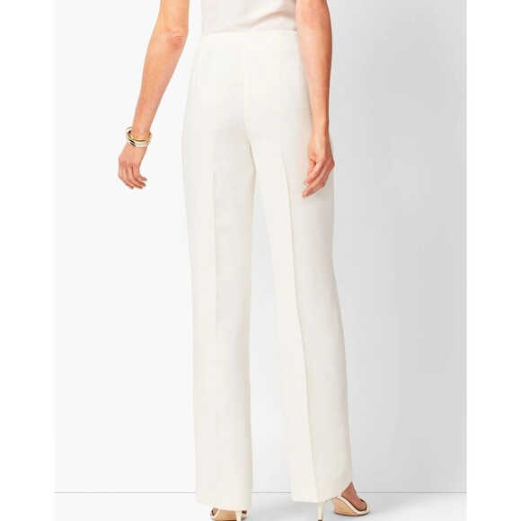 Talbots Black Label Winter White Lined Straight Leg Stretch Dressy Trouser Pants - Picture 1 of 13